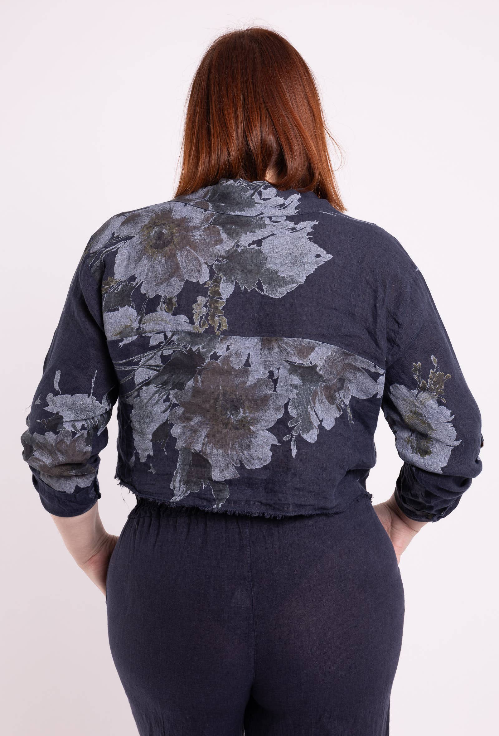Floral linen jacket