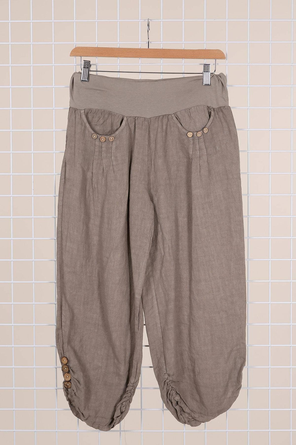 100% LINEN cropped pants