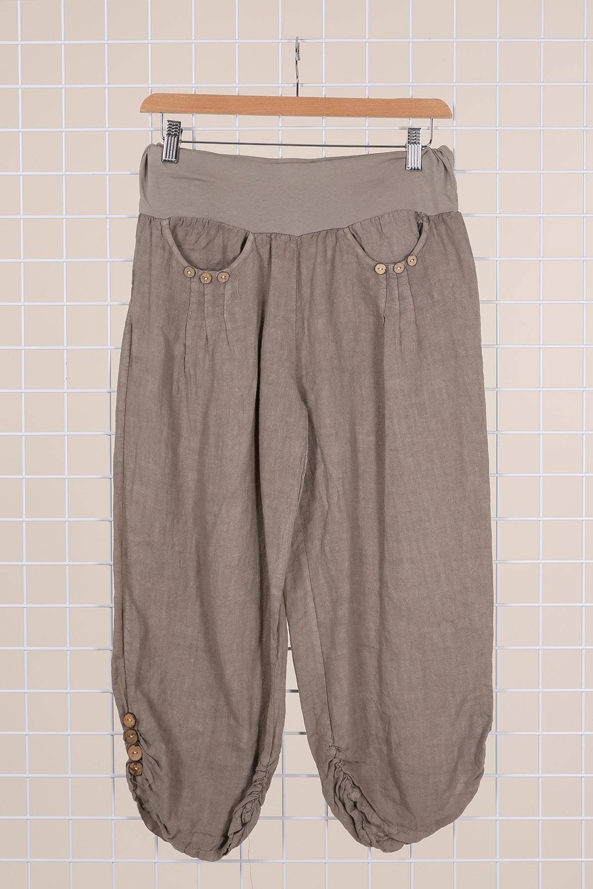 100% LINEN cropped pants