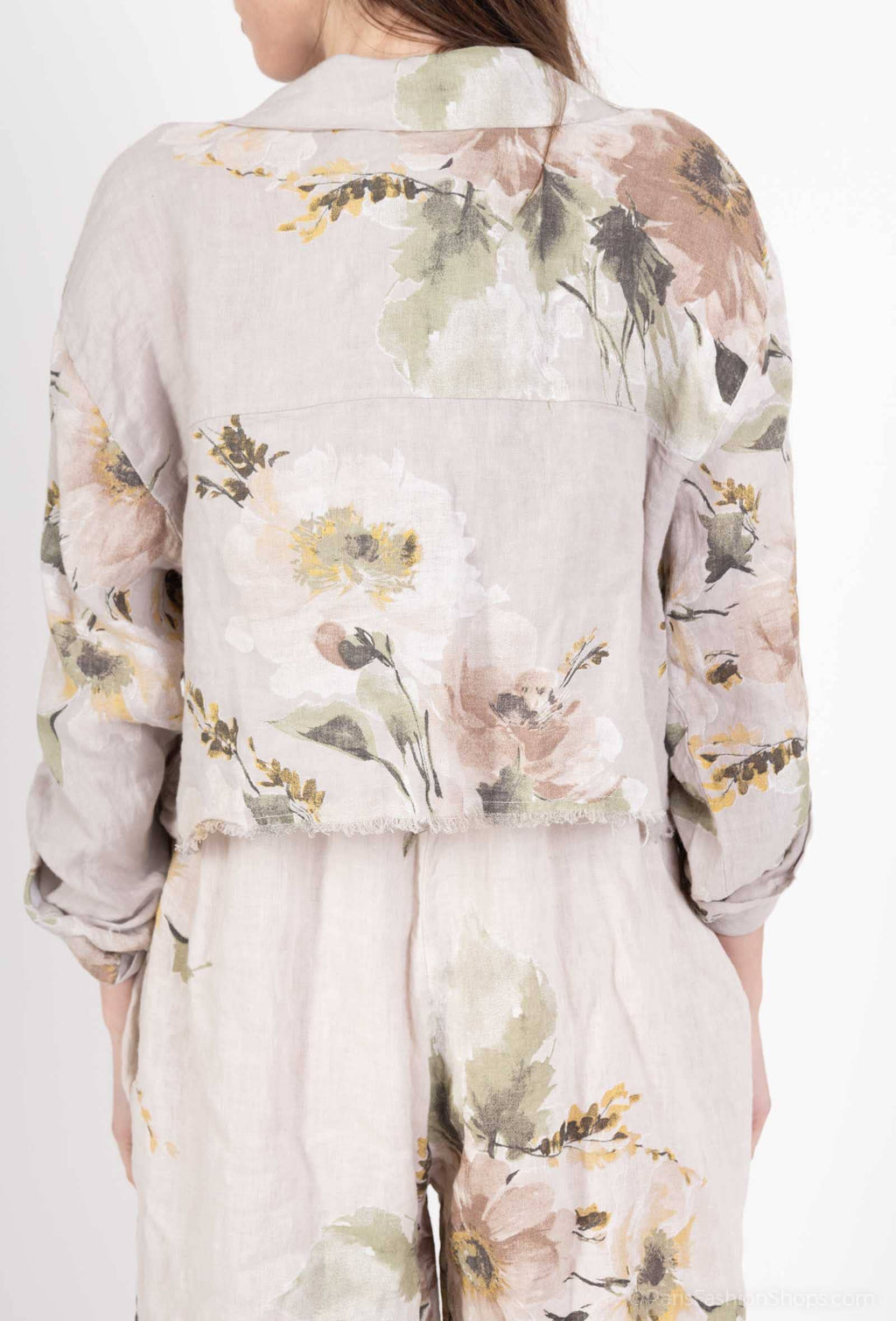 Floral linen jacket