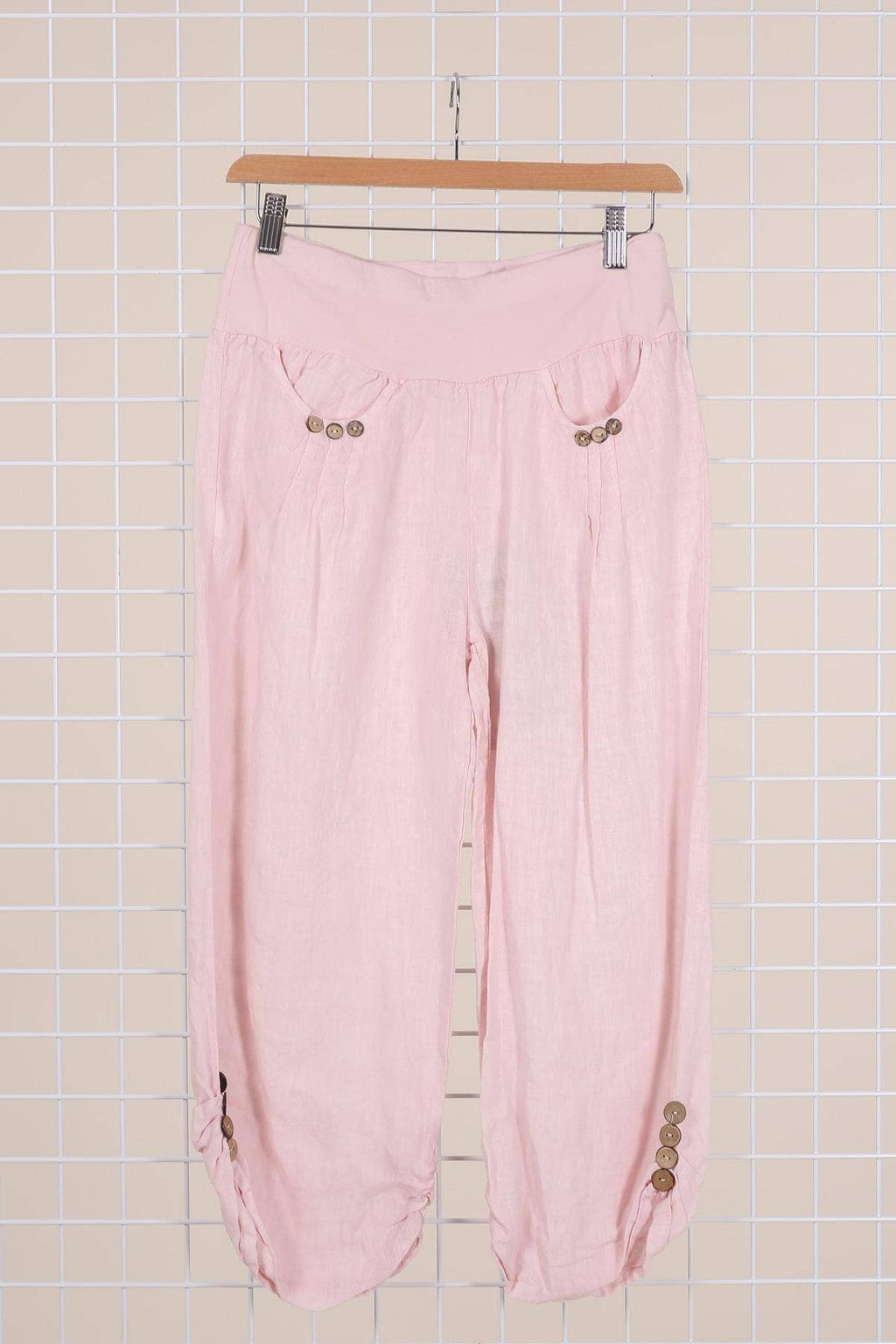 100% LINEN cropped pants
