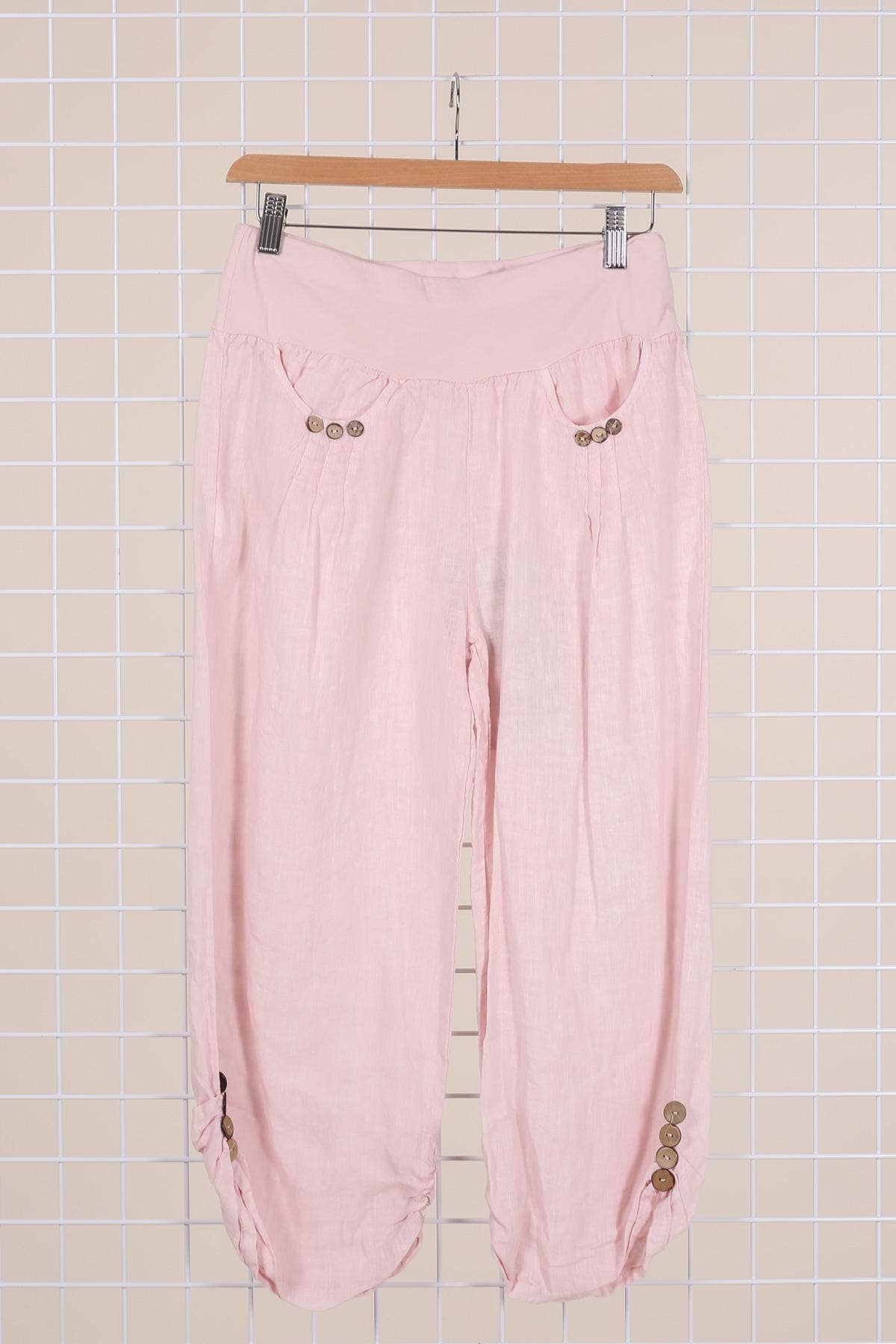100% LINEN cropped pants