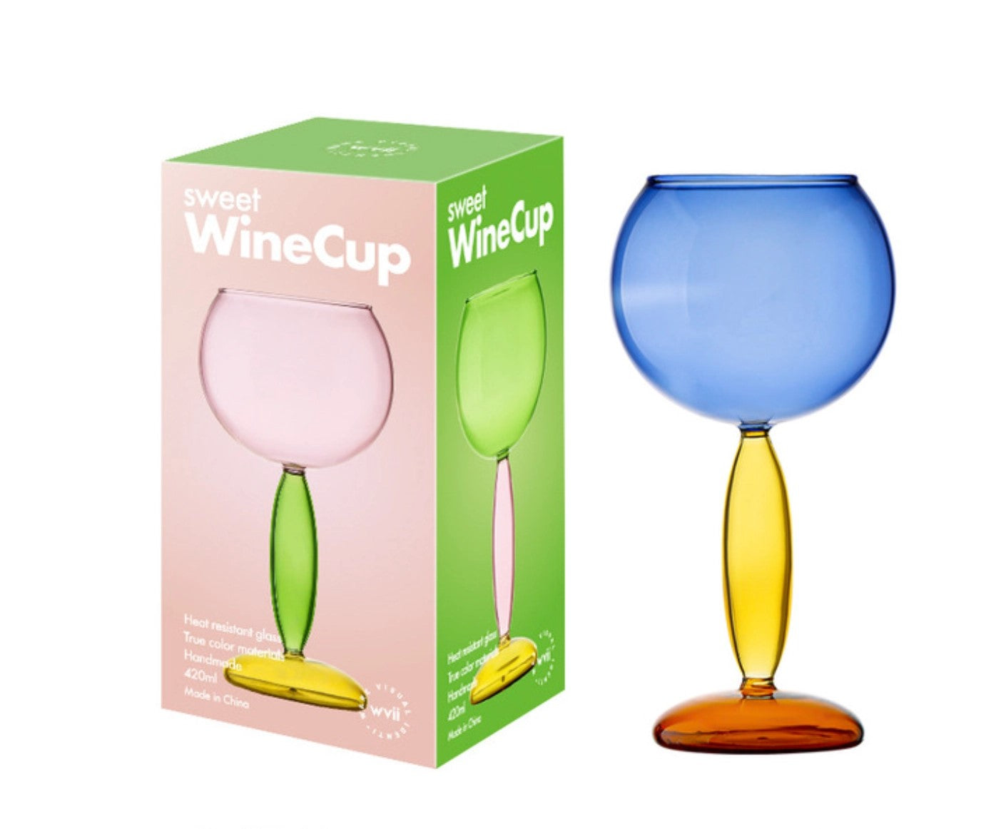 Colored Glass Wine Cup