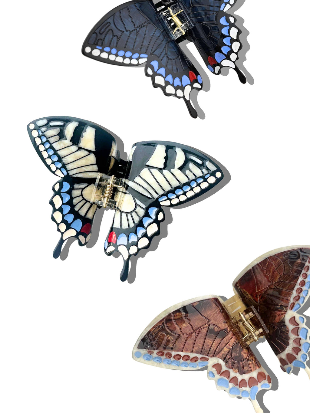 Hand-painted Swallowtail Butterfly Claw Hair Clip