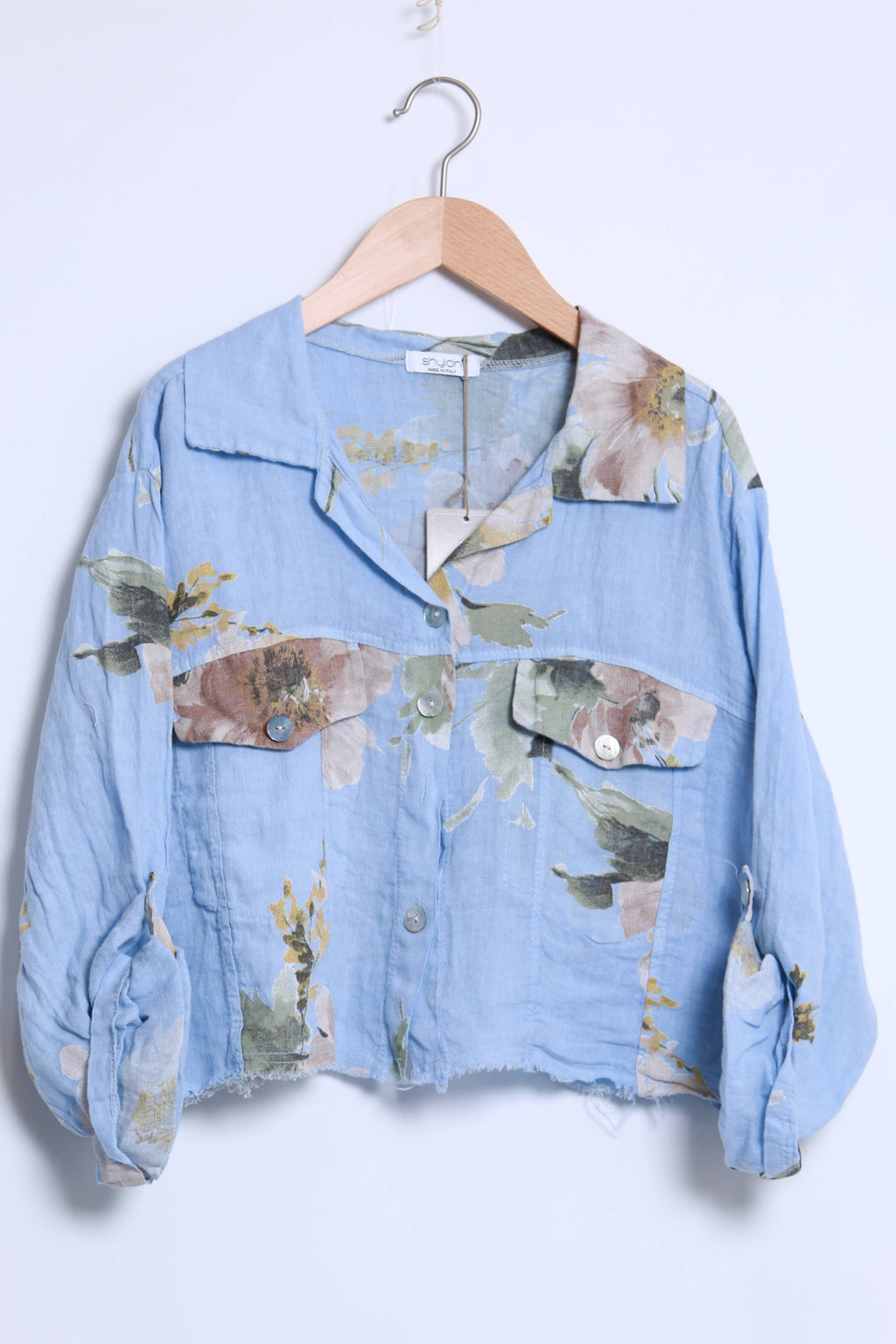 Floral linen jacket