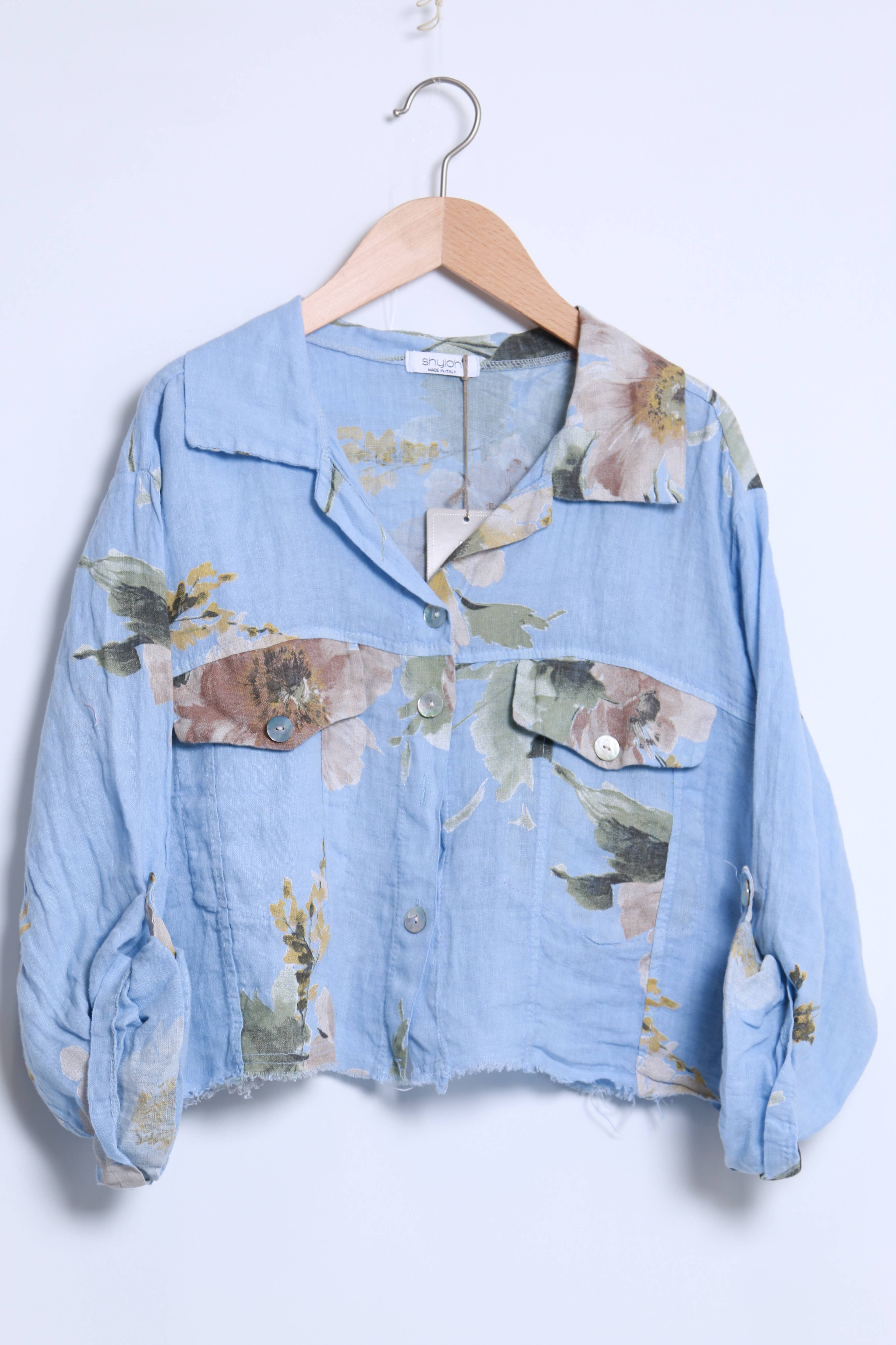 Floral linen jacket
