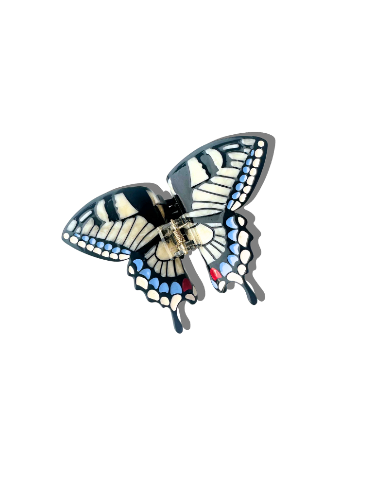 Hand-painted Swallowtail Butterfly Claw Hair Clip