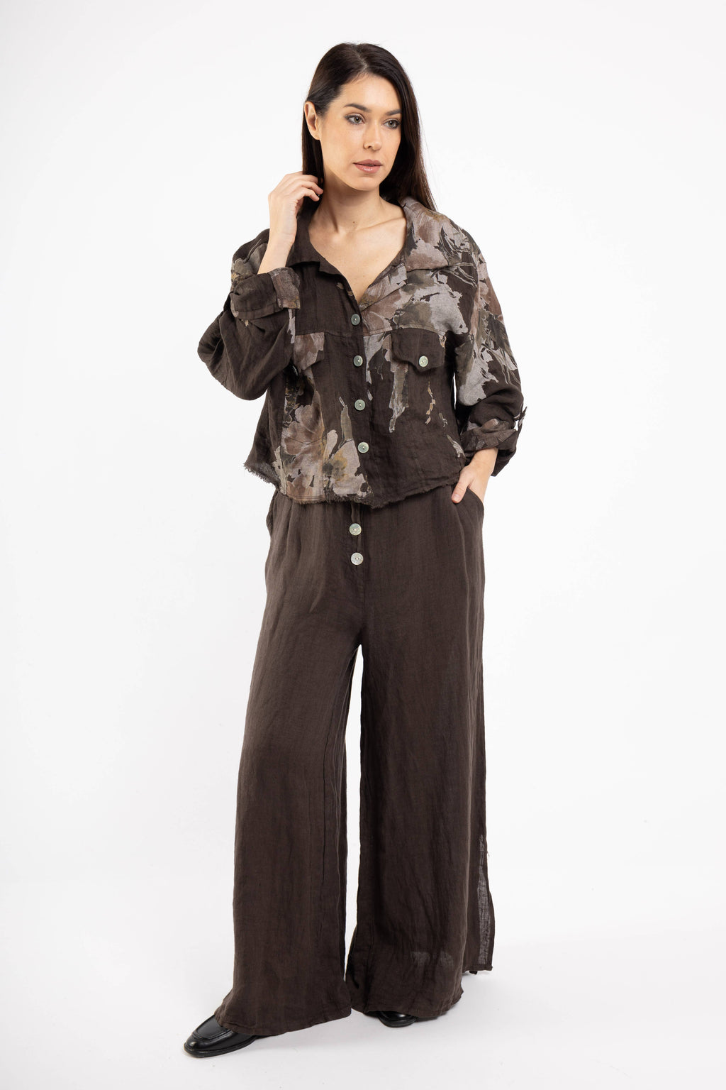 Floral linen jacket