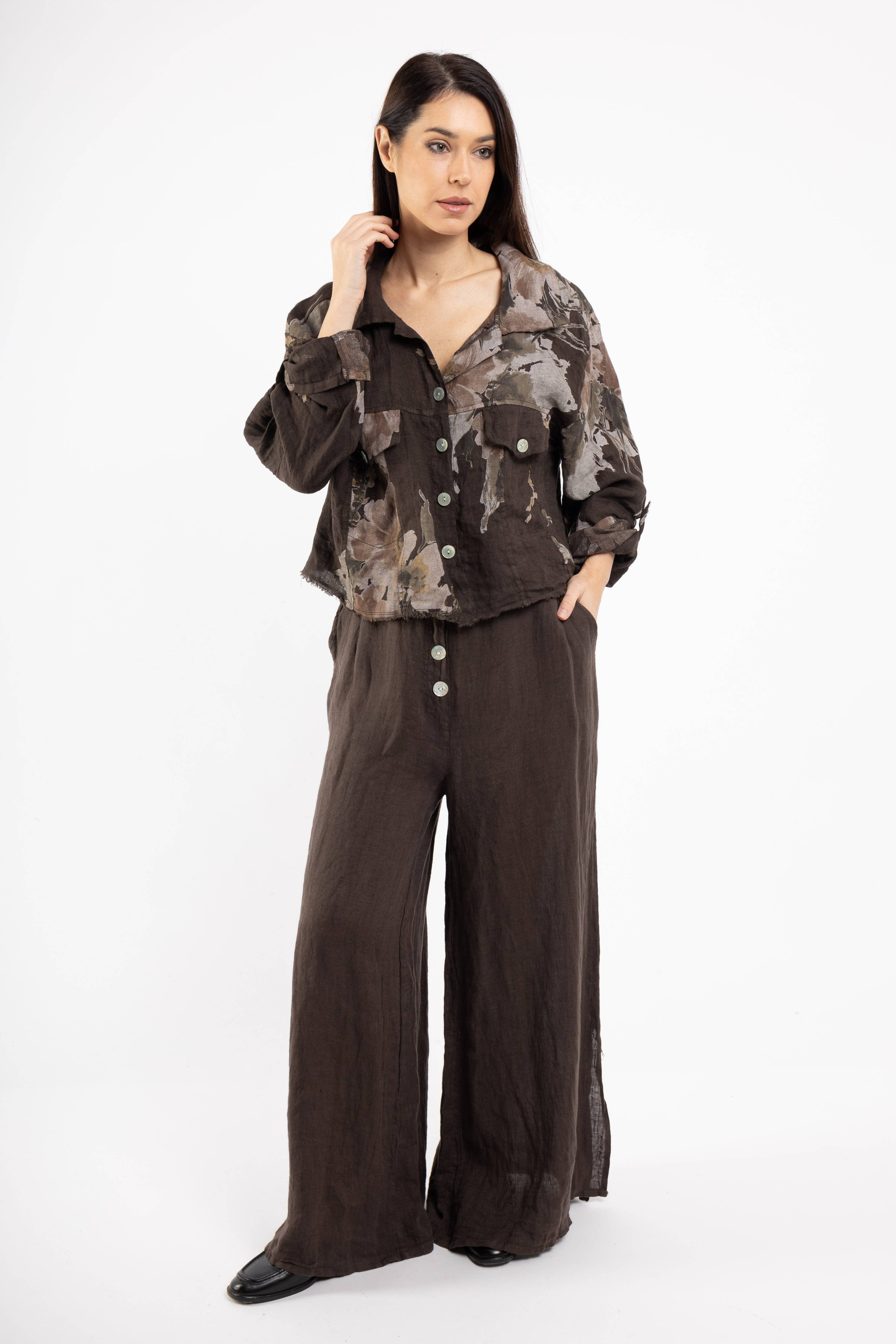 Floral linen jacket