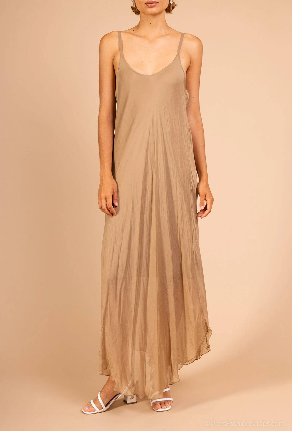 Bias-cut silk dress