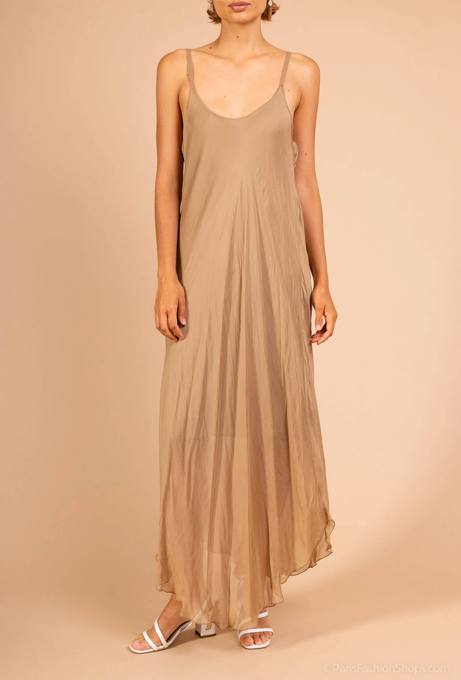 Bias-cut silk dress