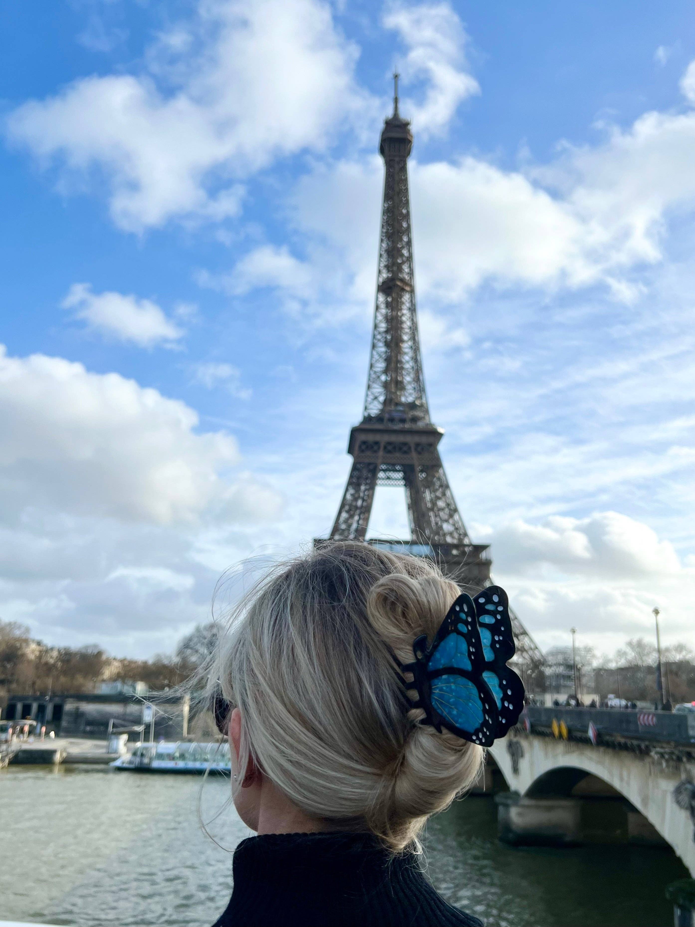 Hand-painted Monarch Butterfly Claw Hair Clip | Eco-Friendly