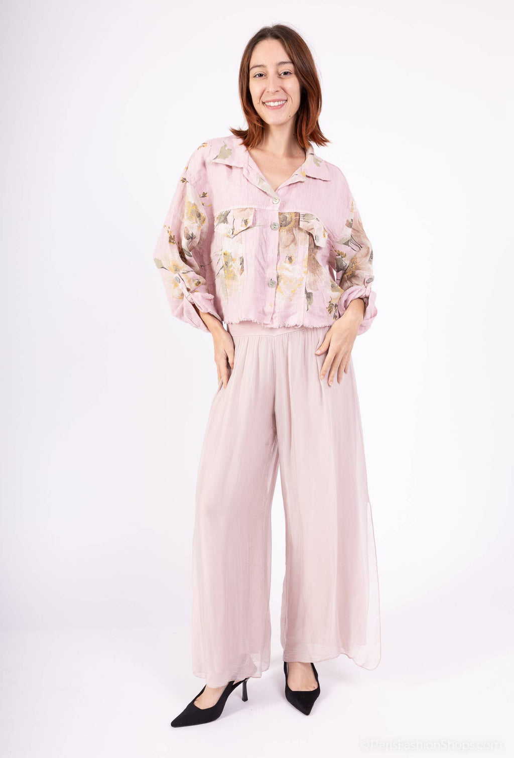 Floral linen jacket