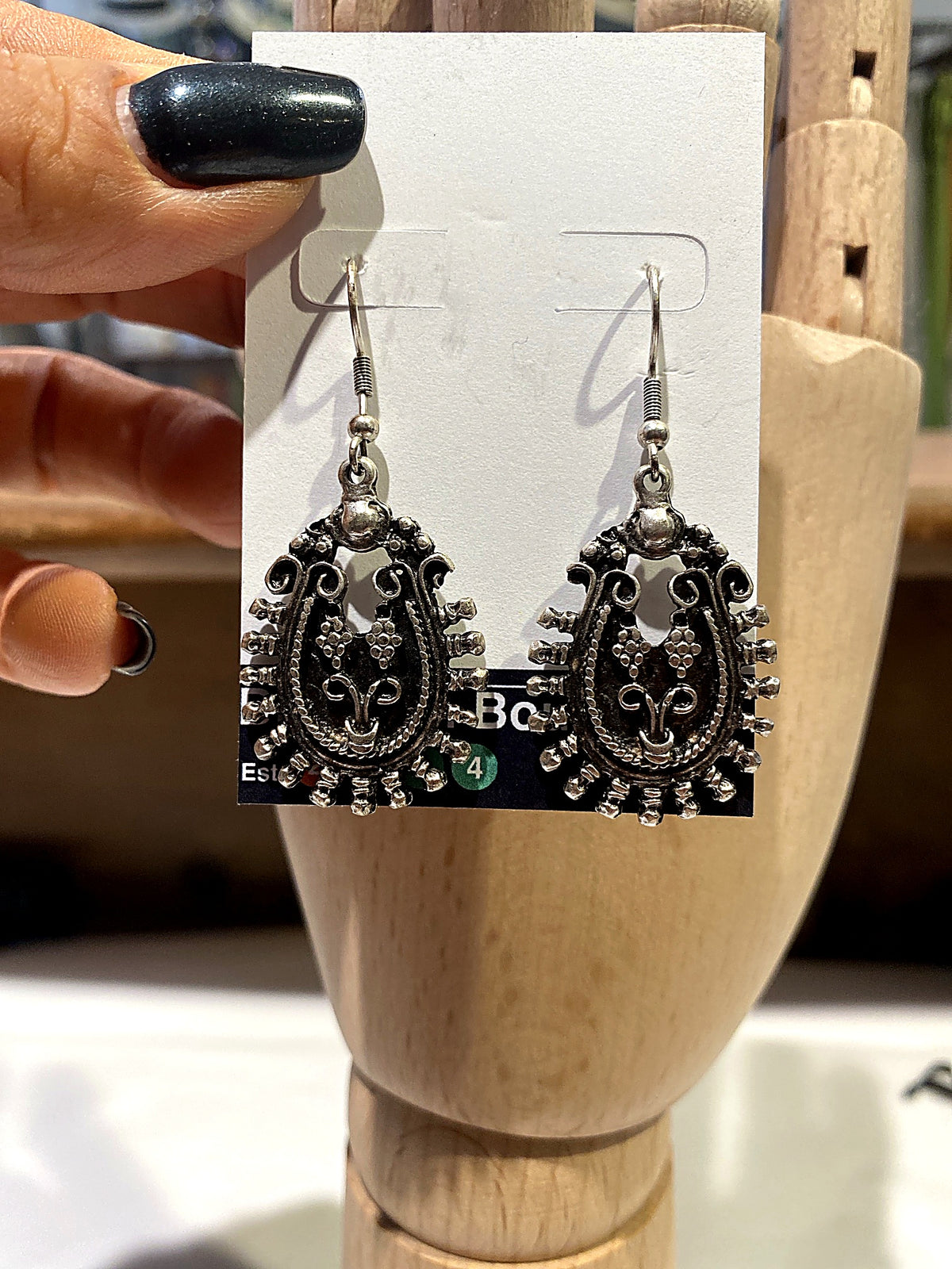 Silver Filigree Teardrop Earrings