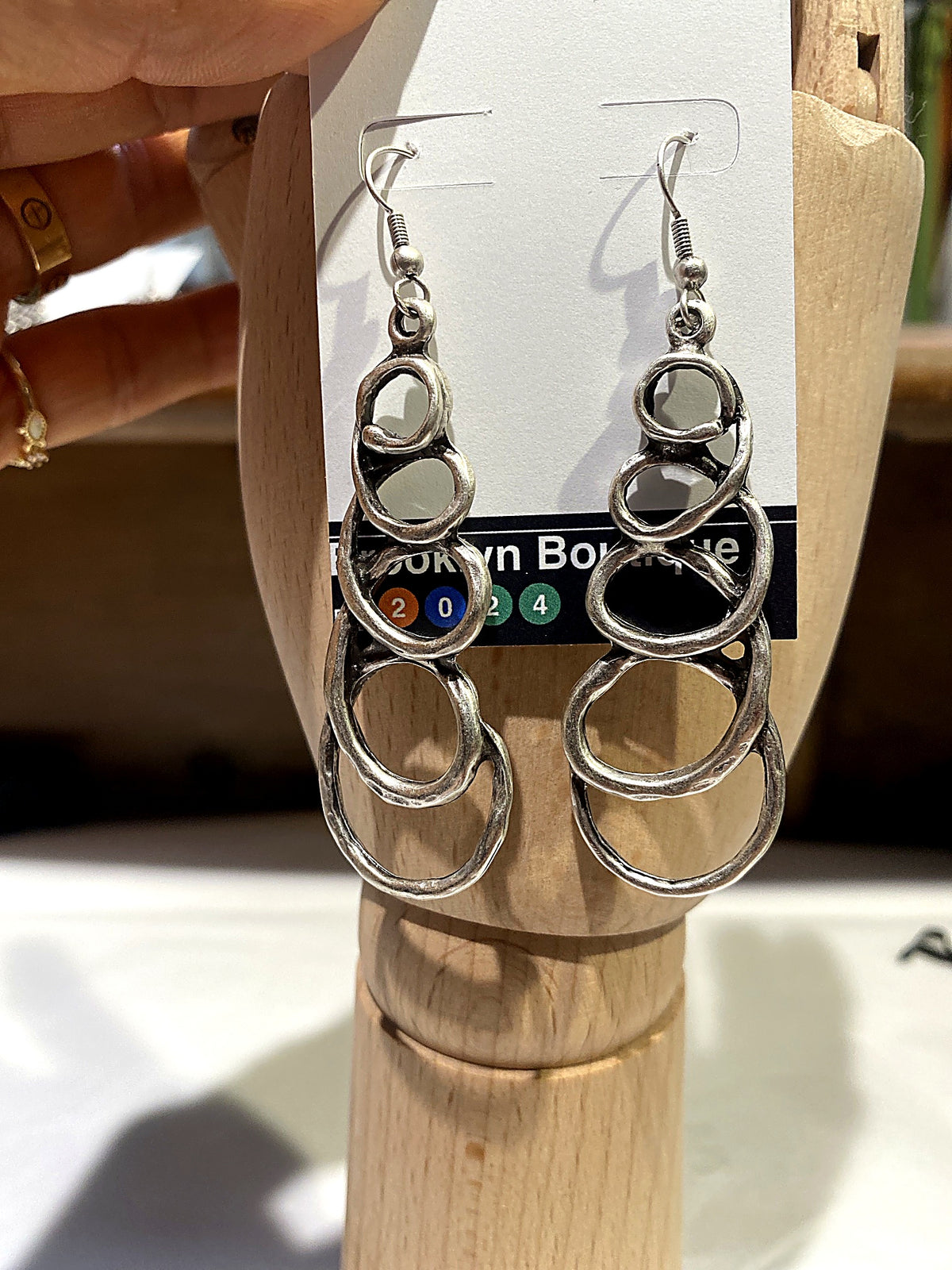 Silver Organic Loops Drop Earrings
