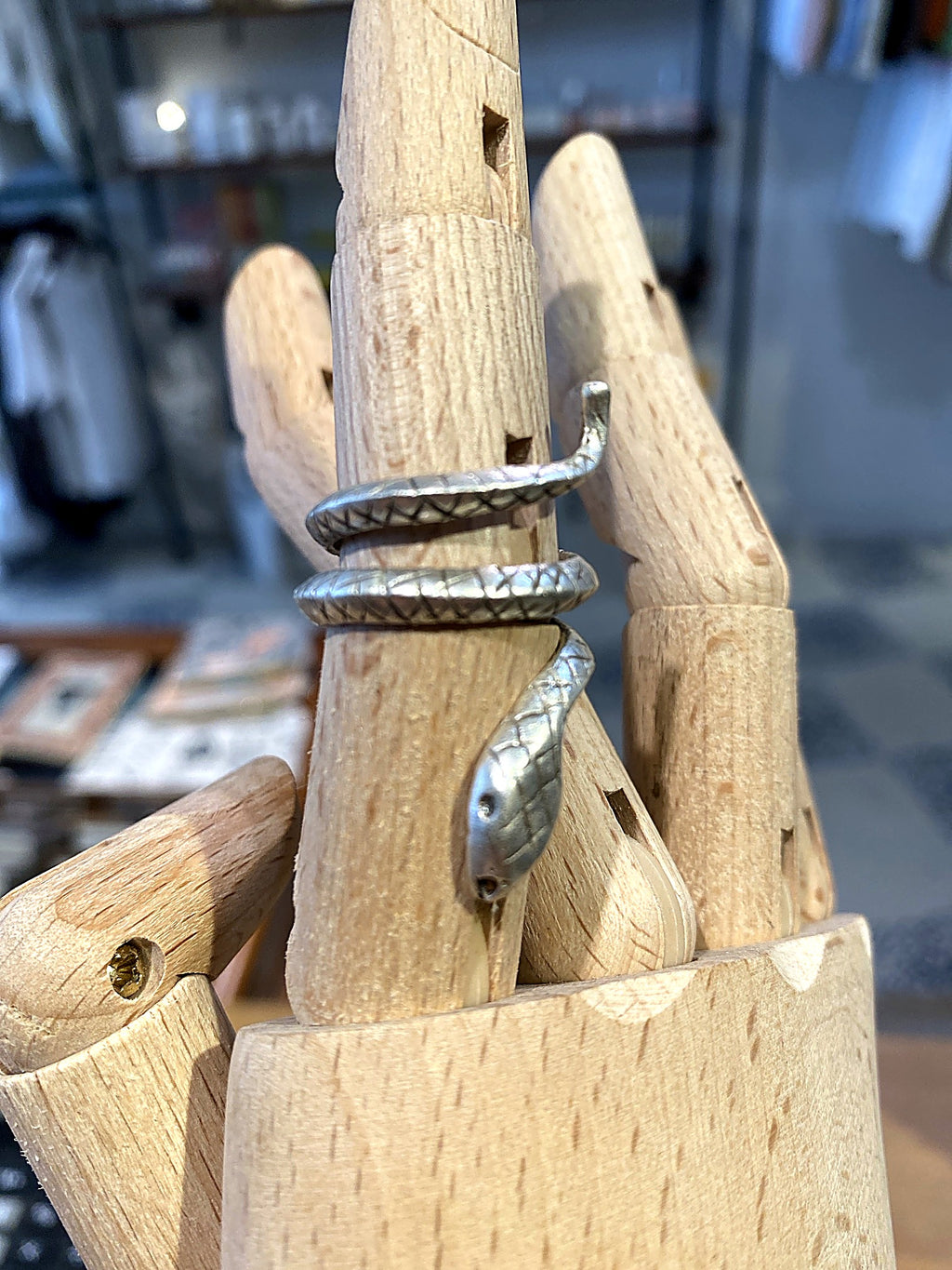 Silver Snake Wrap Adjustable Ring